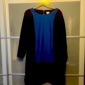 J Crew size 16 mini dress in blue and black